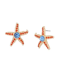 Betsey Johnson Faux Stone Starfish Stud Earrings