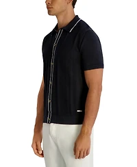Karl Lagerfeld Paris Men's Short-Sleeve Regular-Fit Woven Sweater