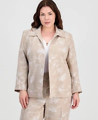 Kasper Plus Boxy Collared Jacket