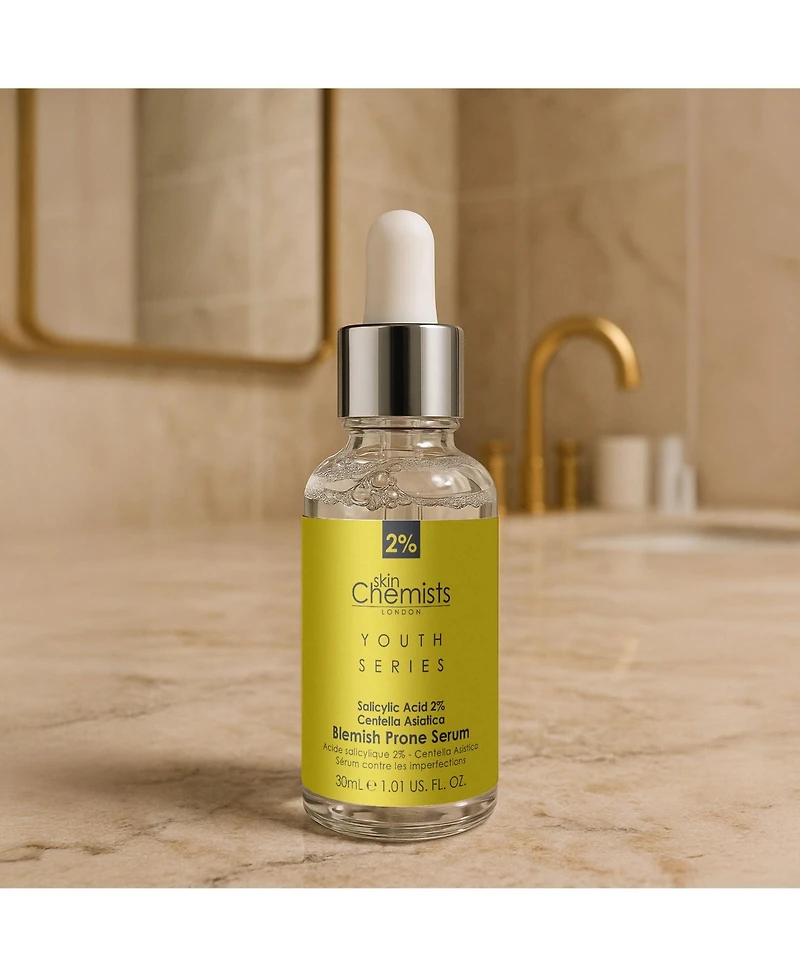 skinChemists Anti-Aging Acne Prone Serum Salicylic Acid 2%, Centella Asiatica 3% 30ml