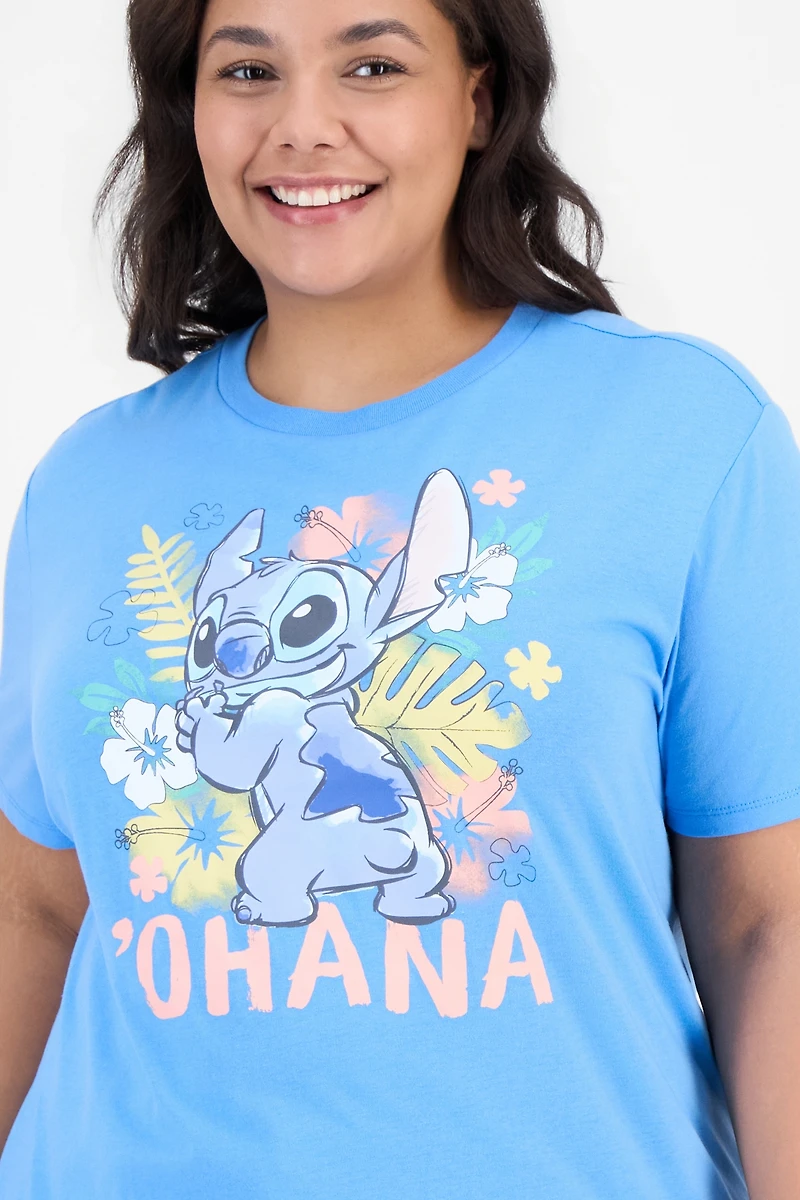 Disney Trendy Plus Stitch Ohana Crewneck Tee