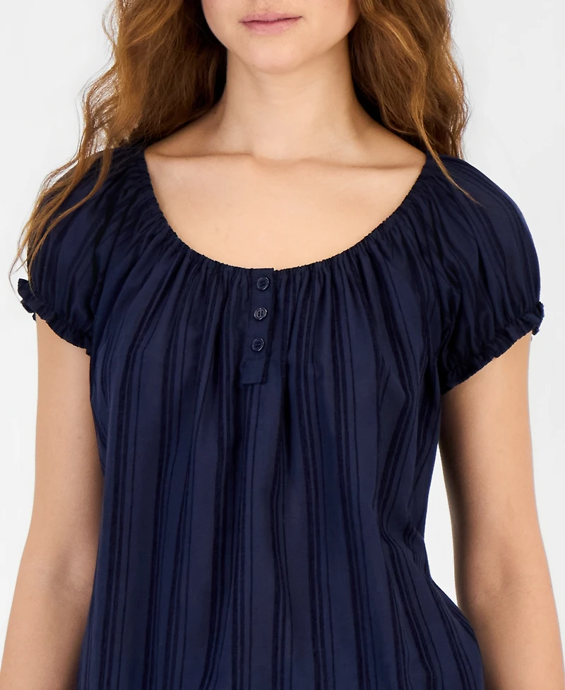Self Esteem Juniors' Puff Sleeve Tie Back Top