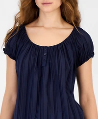 Self Esteem Juniors' Puff Sleeve Tie Back Top