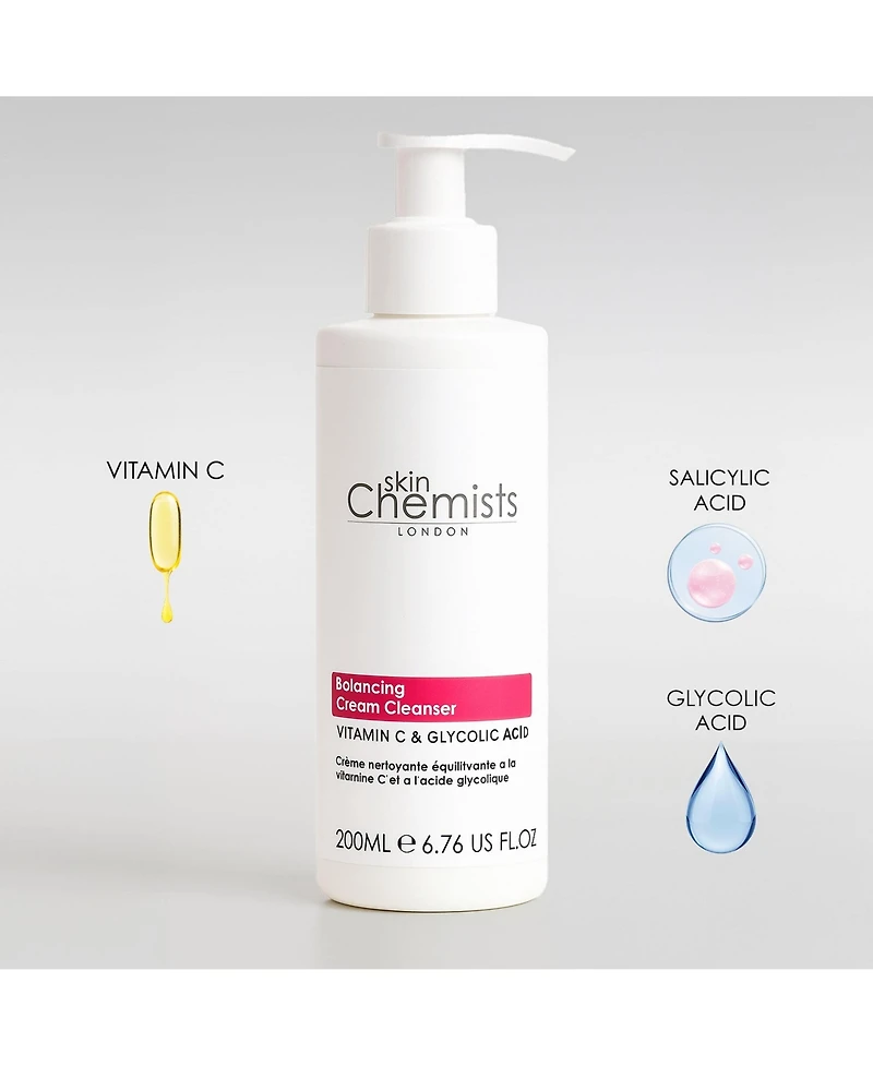 skinChemists Balancing Vitamin C & Glycolic Acid Cream Cleanser 6.76 fl oz
