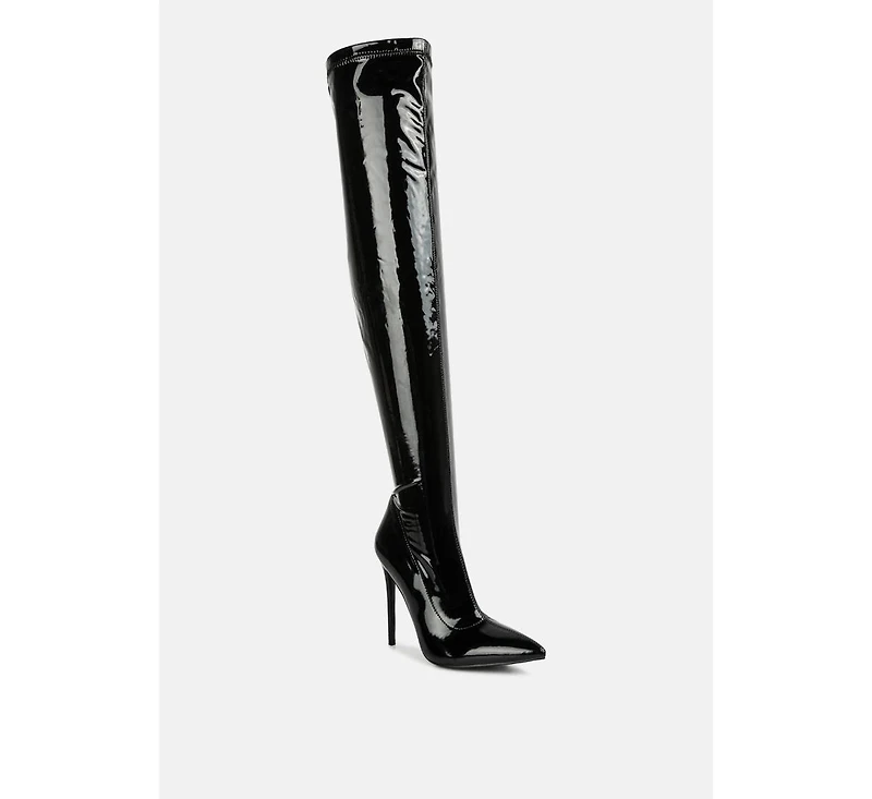 Riggle Long Patent Pu High Heel Boots