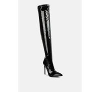 Riggle Long Patent Pu High Heel Boots
