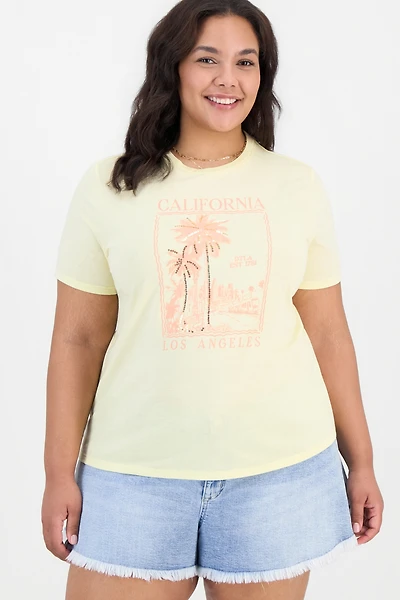 Rebellious One Trendy Plus California Sequin Graphic Tee