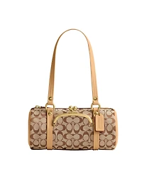 Coach Barrel Kisslock Small Signature Jacquard Slim Shoulder Bag