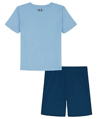 Under Armour Little Boys' 4T-7 Crewneck T-Shirt and Shorts, 2-Piece Set