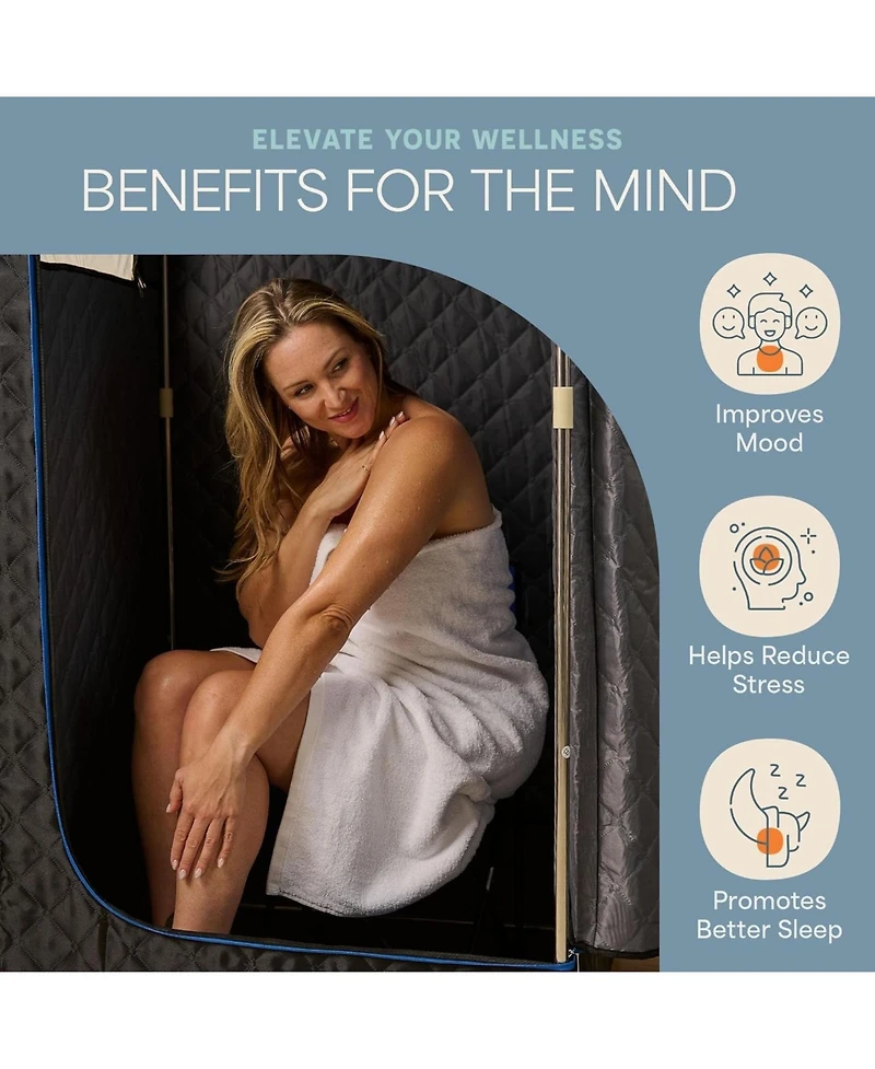 LifePro Revivify Mini Portable Sauna Box – Foldable Personal Steam Sauna Tent for Home Use with Adjustable Heat & Timer – Includes Chair