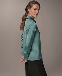 Donna Karan New York Petite Long-Sleeve Shirt