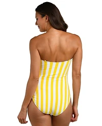 La Blanca Women's Coastal Club House Reversible Bandeau Neck One-Piece Swimsuit