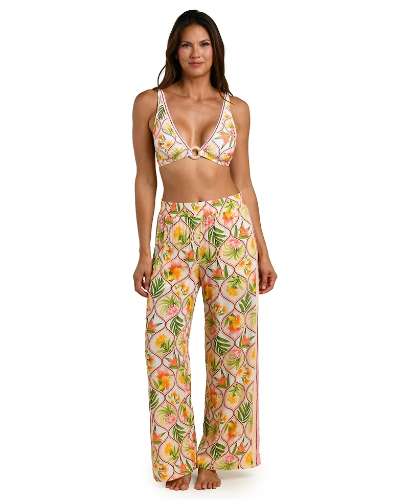 La Blanca Women's Palm Nouveau Wide-Leg Cover-Up Pants