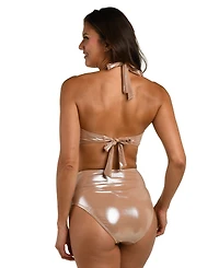 La Blanca Women's Faux Beads Bandeau Neck Bikini Top