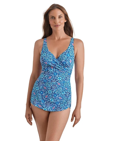 ShapeSolver Women's Cross Over One-Piece Swimsuit