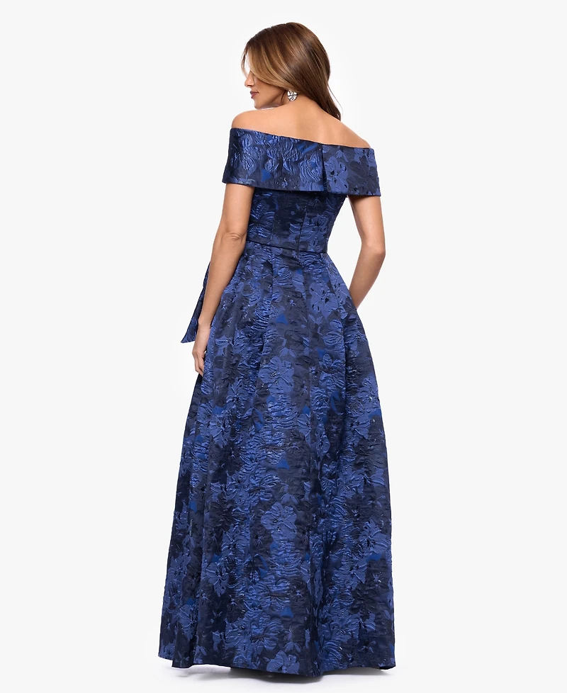Xscape Women's Brocade Off-The-Shoulder Ball Gown