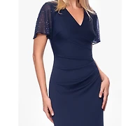 Xscape Women's Flutter-Sleeve V-Neck Gown