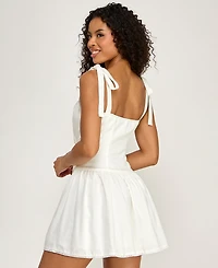 Seni & Cade Women's Tie-Shoulder Square Neck Mini Dress