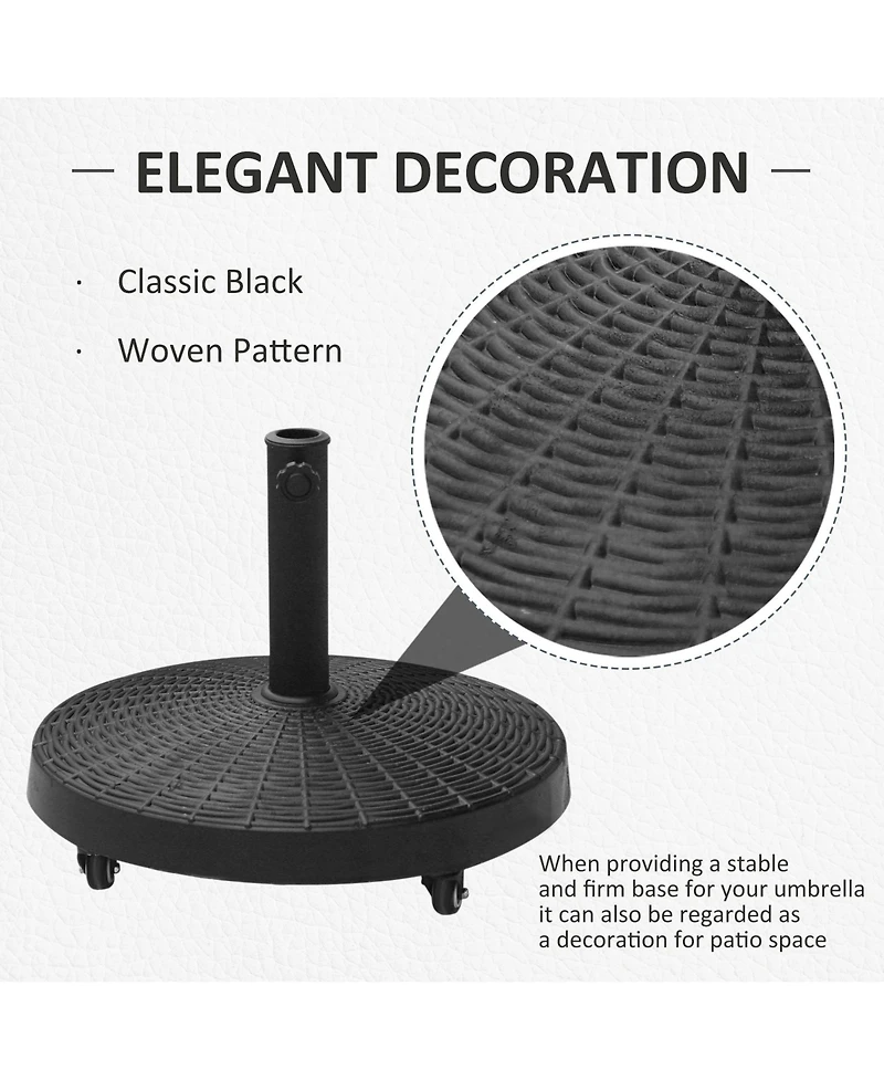 Outsunny 50 lbs. Umbrella Base, Heavy Duty Umbrella Sd,