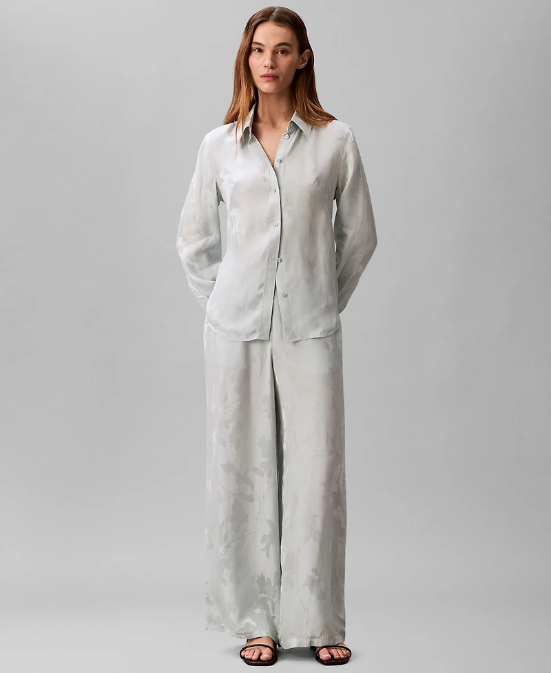 Calvin Klein Jacquard Slim Button-Down Collared Shirt