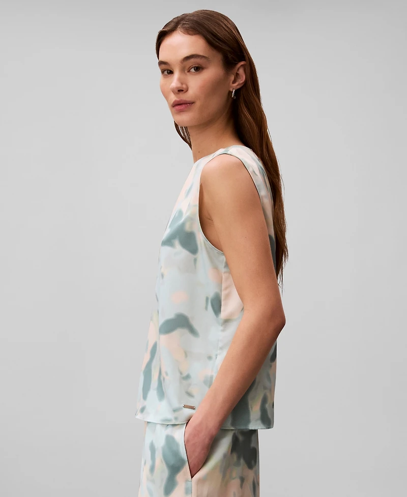 Calvin Klein Women's Printed Sleeveless Crewneck Top