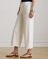 Lauren Ralph Petite High-Rise Wide-Leg Cropped Jeans