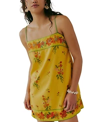 Free People Women's Printed Straight Neck Mini Dress