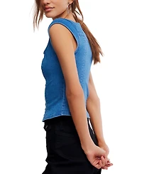 Free People Women's Marilyn Denim Square Neck Corset Top