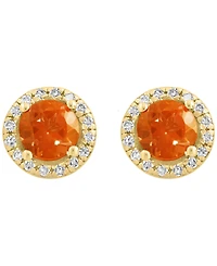 Effy Collection Diamond (1/8 ct. t.w.) and Citrine (7/8 ct. t.w.) Earrings in 14k Yellow Gold