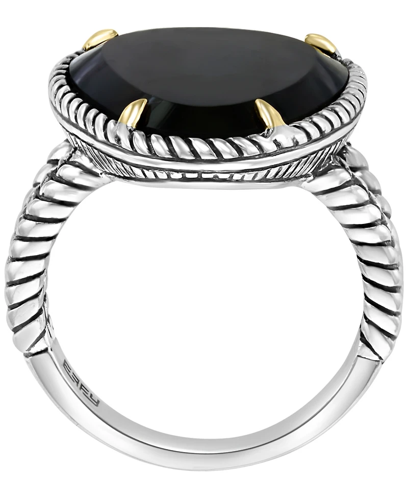 Effy Collection Turquoise Ring in Sterling Silver with 14k Yellow Gold Plating