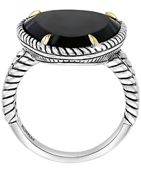 Effy Collection Turquoise Ring in Sterling Silver with 14k Yellow Gold Plating