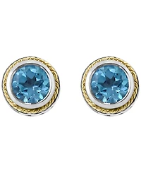 Effy Collection Blue Topaz Earrings (1-1/4 ct. t.w.) in Sterling Silver with 18k Yellow Gold Plating