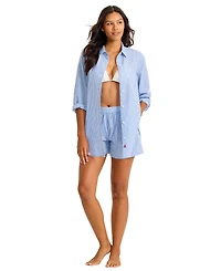 Tommy Bahama Women's Long-Sleeve Button-Front Swim Shirt
