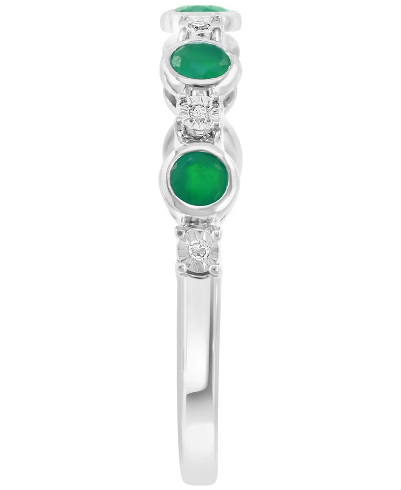 Effy Collection Emerald (3/8 ct. t.w.) & Diamond (0.02 Ring Sterling Silver (Also Available Tanzanite Ruby)