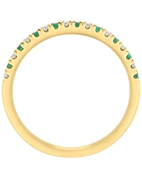 Effy Collection Emerald (1/10 ct. t.w.) & Diamond (1/10 ct. t.w.) Ring in 14k Yellow Gold