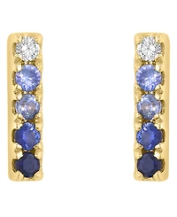 Effy Collection Sapphire (1/3 ct. t.w.) & Diamond (0.02 ct. t.w.) Earrings in 14k Yellow Gold