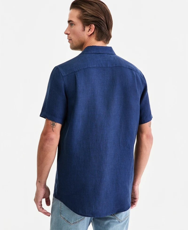 Michael Kors Men's Point Collar Linen Shirt