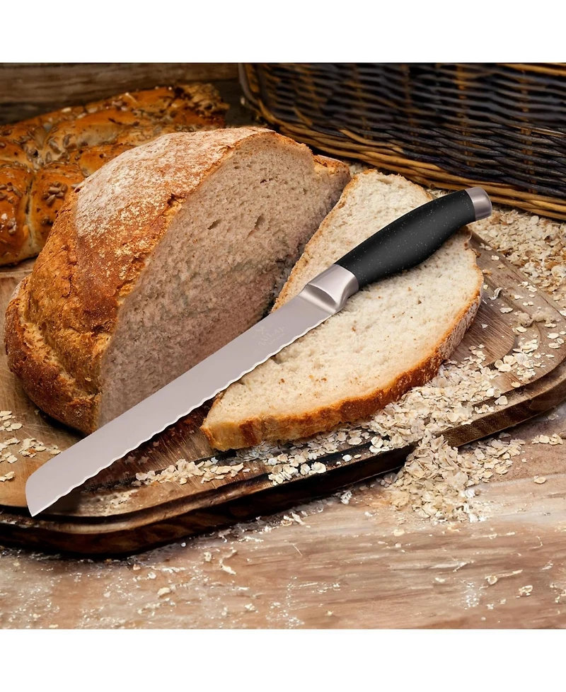 Zulay Kitchen Serrated Bread Knife - Stainless Steel for Homemade Bread, Cake, Bagel