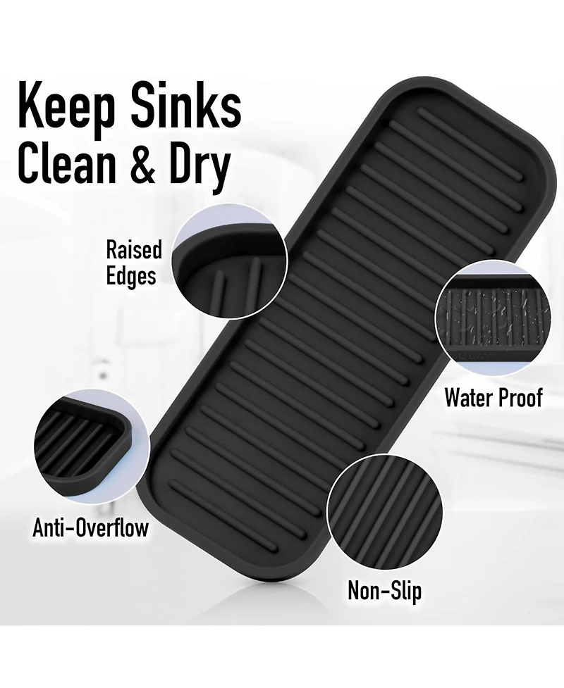 Silicone Sponge Holder for Kitchen Sink - Flexible Multipurpose Soap Tray Organizer