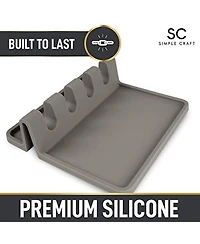 Silicone Utensil Rest with Drip Pad for Multiple Utensils