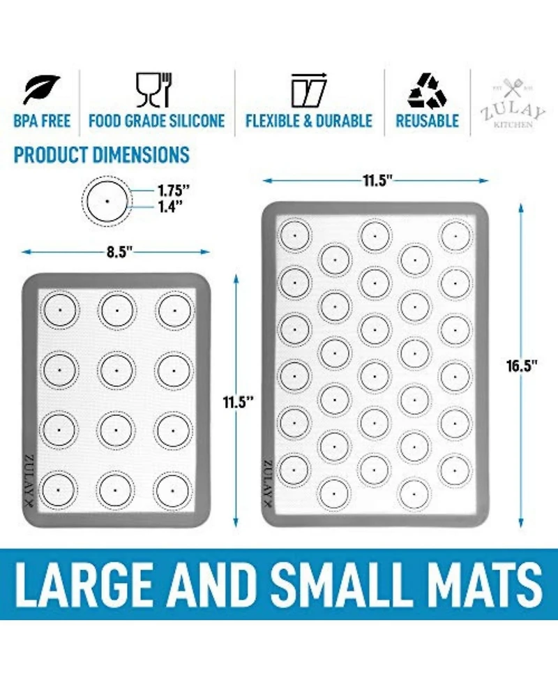 Macaron Silicone Baking Mats 4-Pc