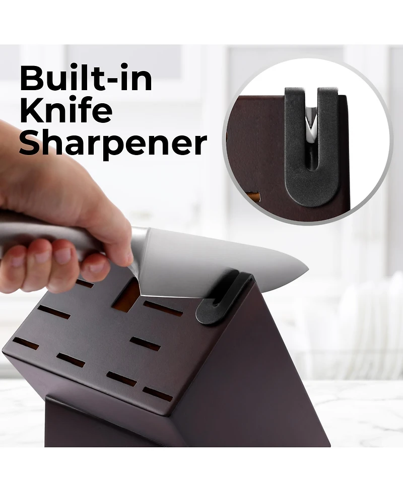 12 Piece Ultra Sharp Kitchen Knife Set with Block and Sharpener