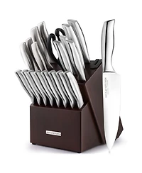 20-Piece Stainless Steel Kitchen Knife Set with Built-in Sharpener