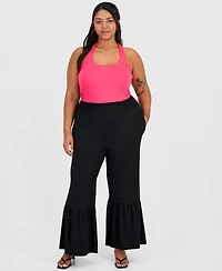Full Circle Trends Trendy Plus Smocked-Waist Tiered Pants