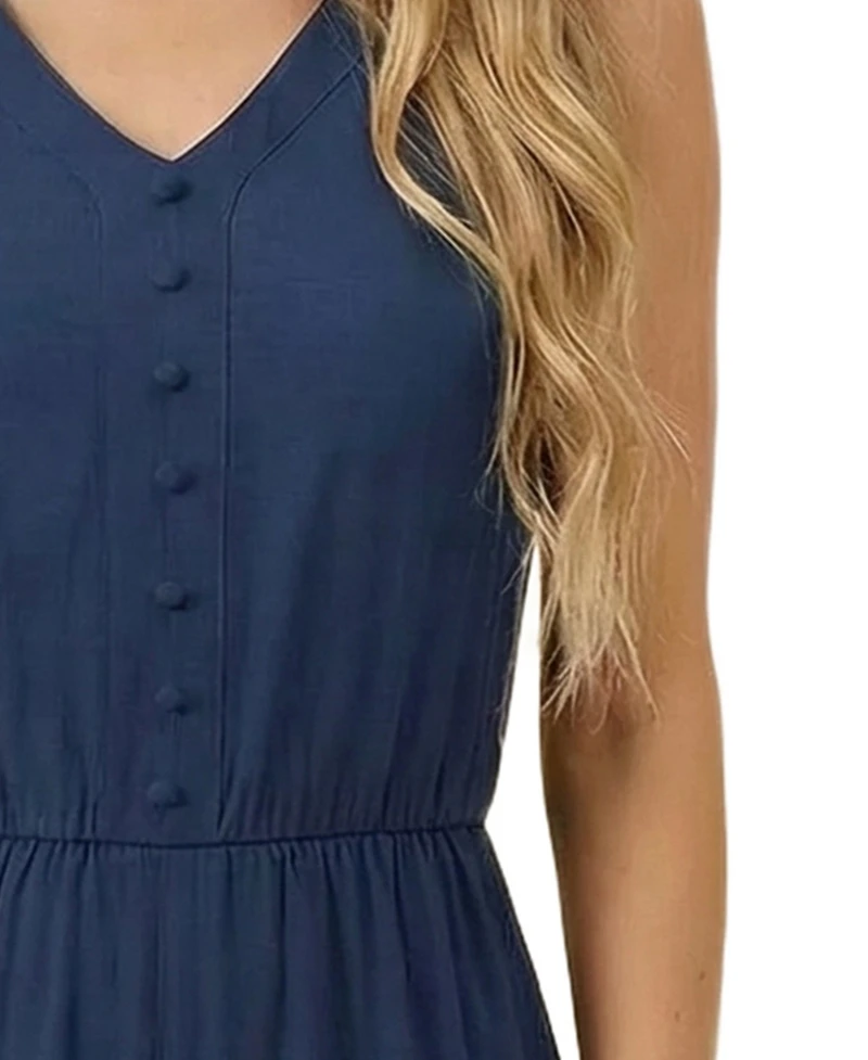 Ny Collection Women's Sleeveless Flare-Leg Jumpsuit