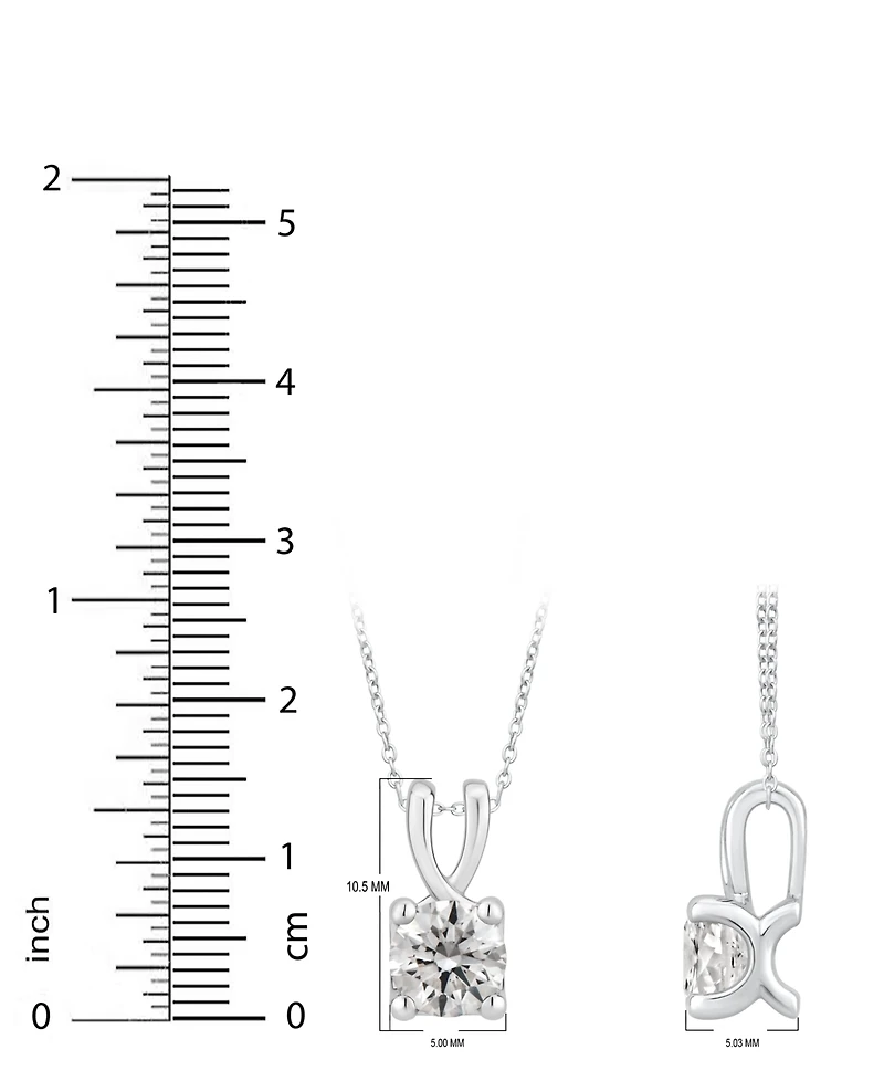 Gia Certified Diamond Solitaire Diamond 18" Pendant Necklace (1/2 ct. t.w.) in 14k White Gold