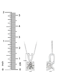 Gia Certified Diamond Solitaire Diamond 18" Pendant Necklace (1/2 ct. t.w.) in 14k White Gold