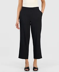 Anne Klein Essentials Petite Pebble-Texture Knit Pull-On Pants