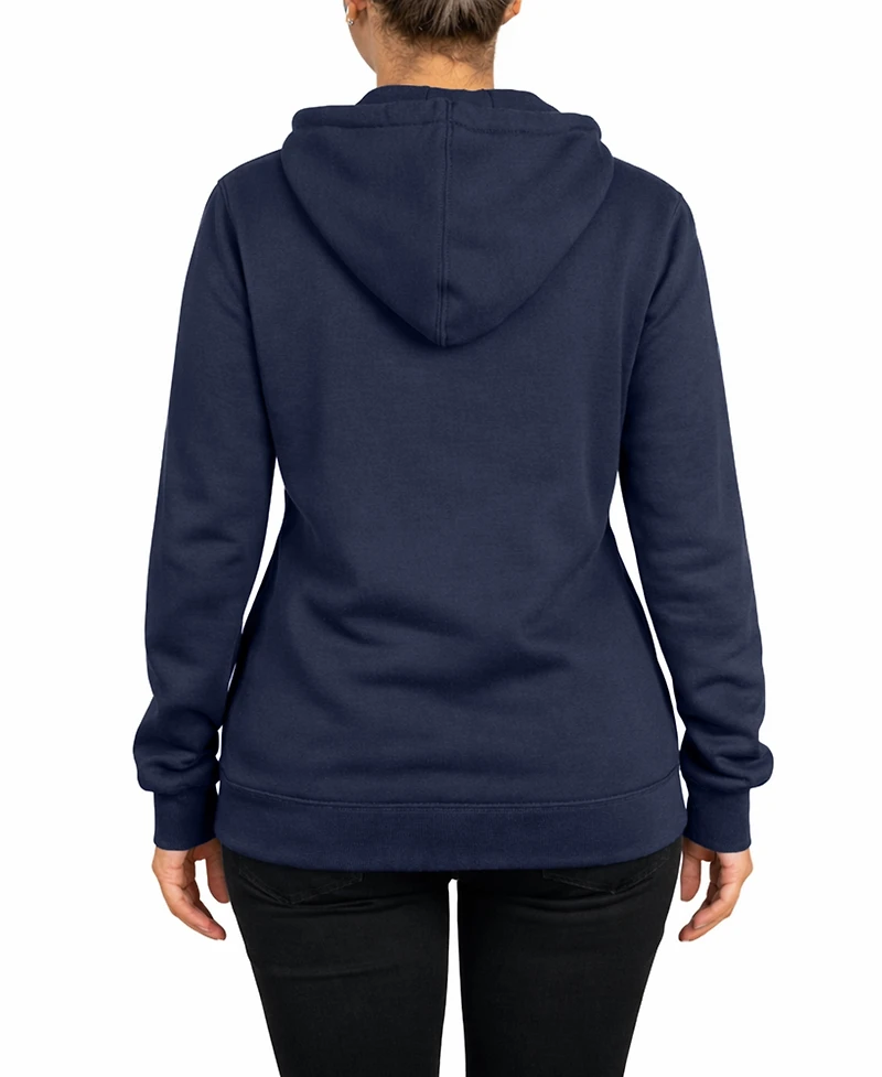 Galaxy By Harvic Women's Blue Ice Loose Fit Super Heavyweight Fleece Lined Full-Zip Hoodie