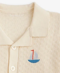 First Impressions Baby Boys' 3M-24M Cotton Sailboat Crochet Shirt & Shorts, 2-Piece Set, Macy's Exclusive